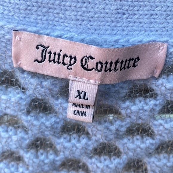 Juicy Couture Cornflower Blue Angora Cardigan - XL - Picture 2 of 7